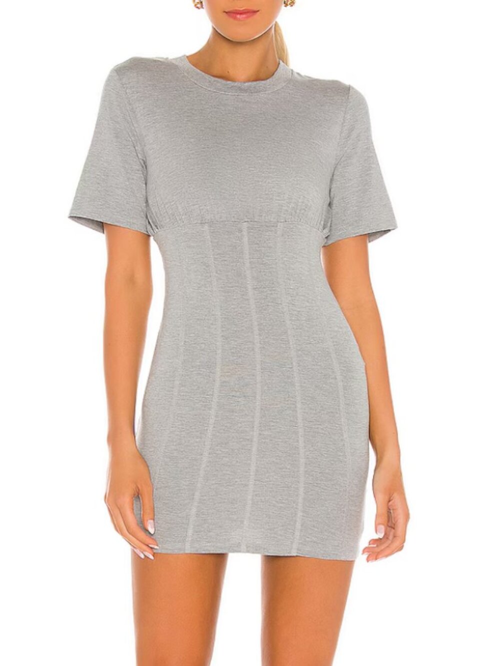 h:ours Lia Tee Shirt Dress in Heather Grey